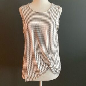 Albion fit white w/black stripes casual muscle tee